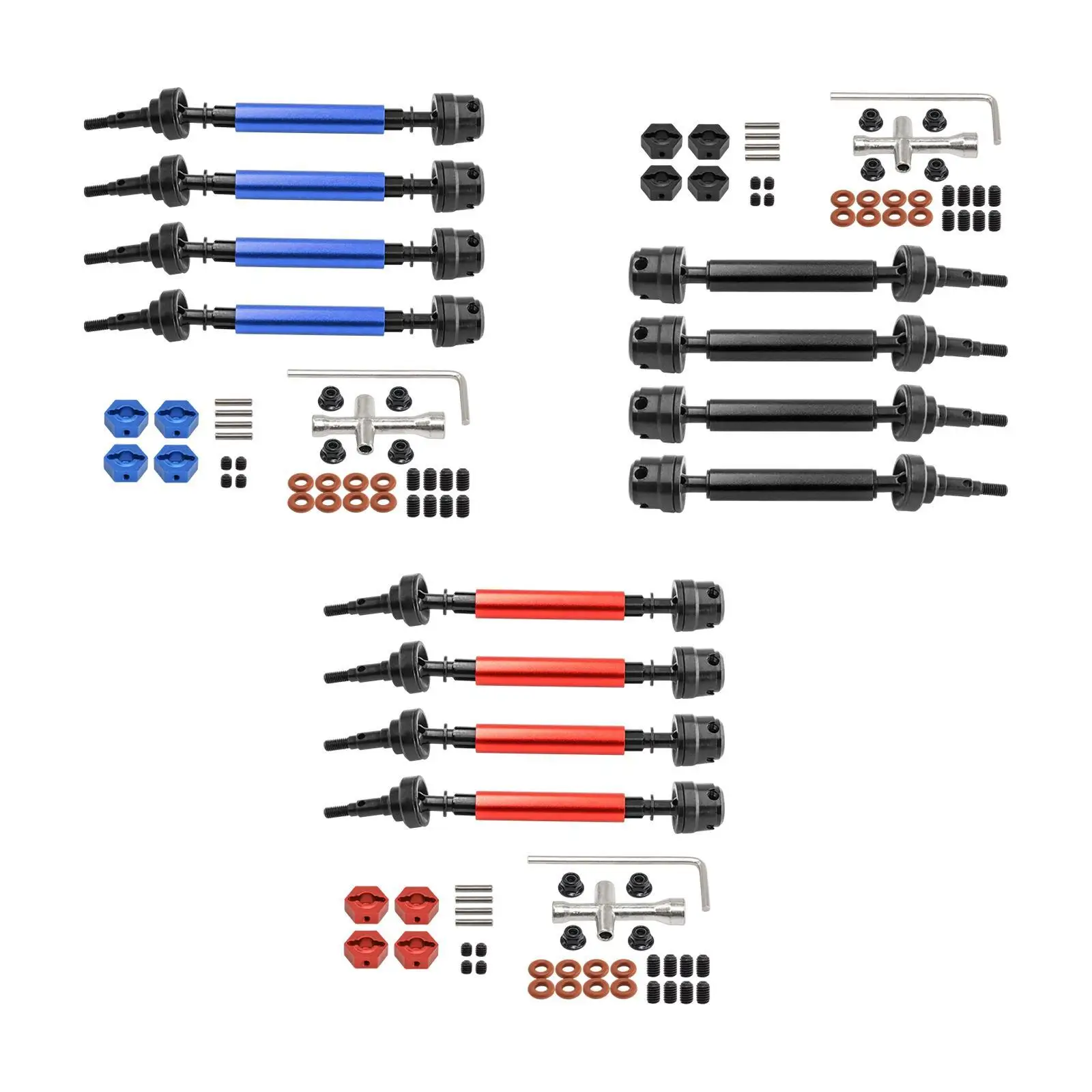 4Pcs CVD Front & Rear Drive Shaft RC Car Upgrades Parts DIY Modified Assembly Drive Shaft Axles for 1:10 Sacle Car Hobby