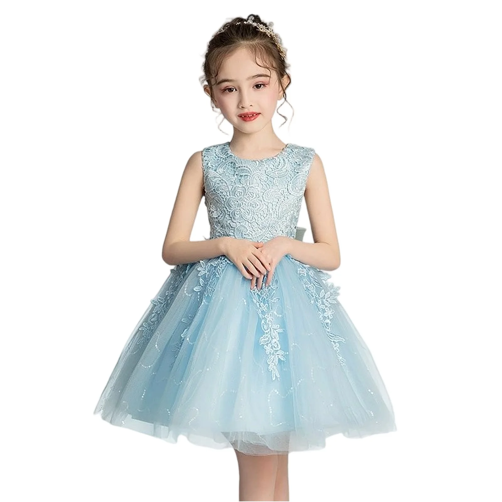 Vestido de flores infantil con cuentas