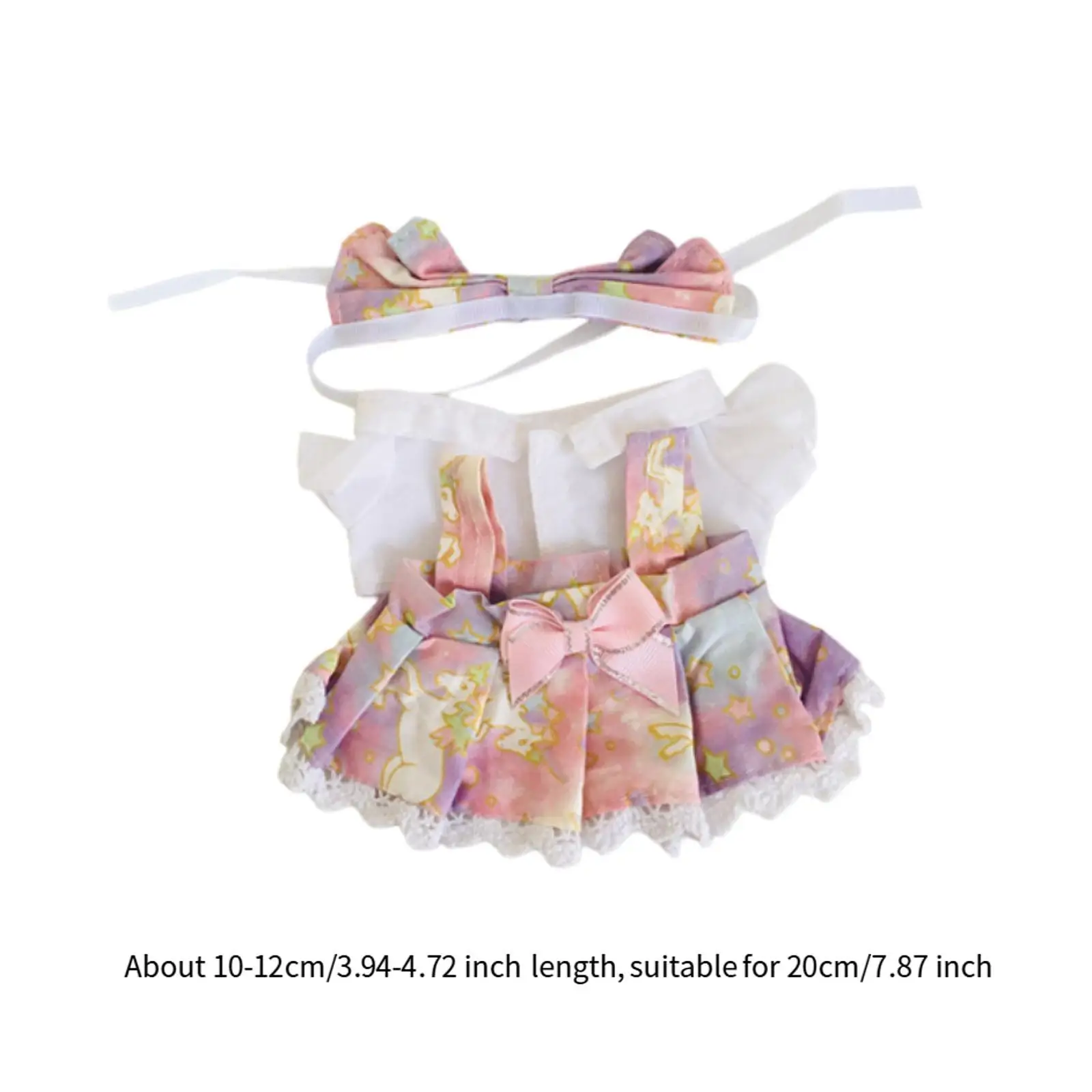 3-Pack Doll Wardrobe for 20cm Plush Figure - Includes Skirt, Top, And Hairband 3-Pack Doll Wardrobe for 20cm Plush Figure - Includes Skirt, Top, And Hairband