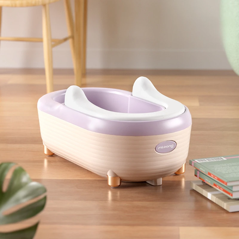 Taburete de ducha moldeado integrado seguro y antideslizante para bebé, inodoro mágico para el hogar, PP, baño sentado, sin sentadillas - imagen 4