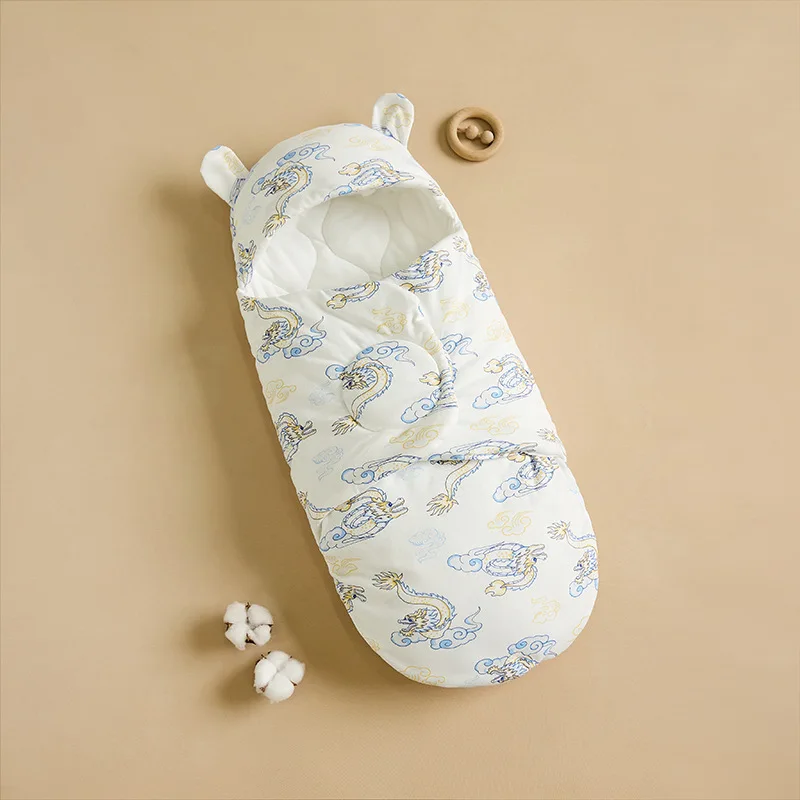 Edredón para bebé recién nacido, estilo Otoño Invierno, paquete de habitación individual de dibujos animados, funda de edredón envuelta, patrón Animal, Material de terciopelo de Color puro - imagen 5