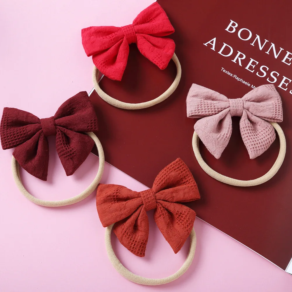 Diademas bebé con lazo de nailon suave – Accesorios recién nacidas - imagen 2