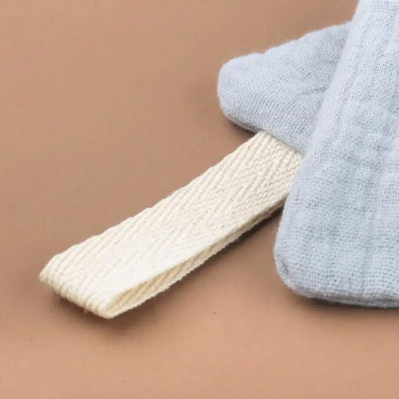 D7YD bebé apaciguar toalla reconfortante lindo dibujos animados oso tejido eructo paño chupete babero - imagen 2