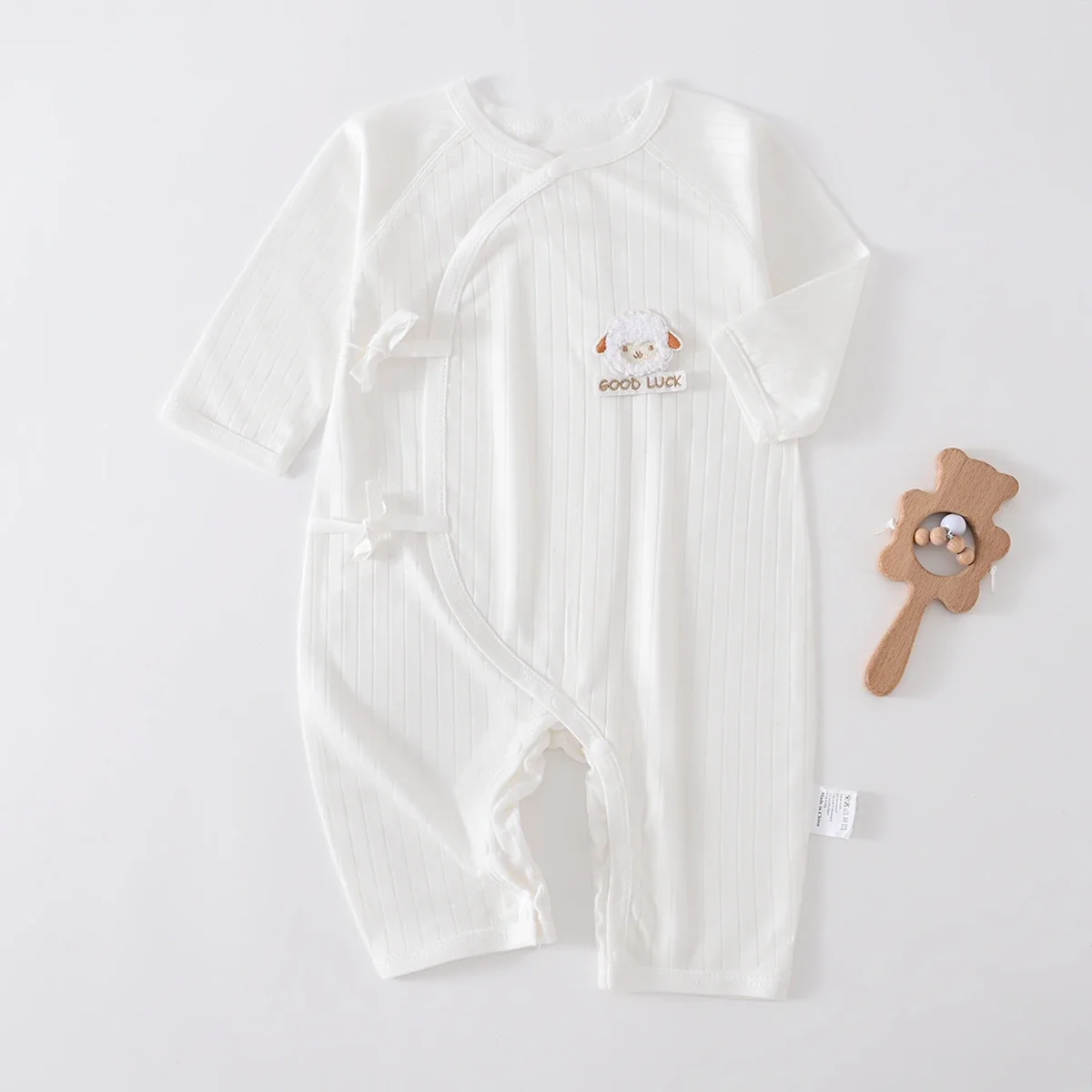 Somenie-mono Unisex de manga larga para bebé, mono con parches de animales bordados bonitos para las cuatro estaciones, para niños y niñas de 0-1-3-6M - imagen 3