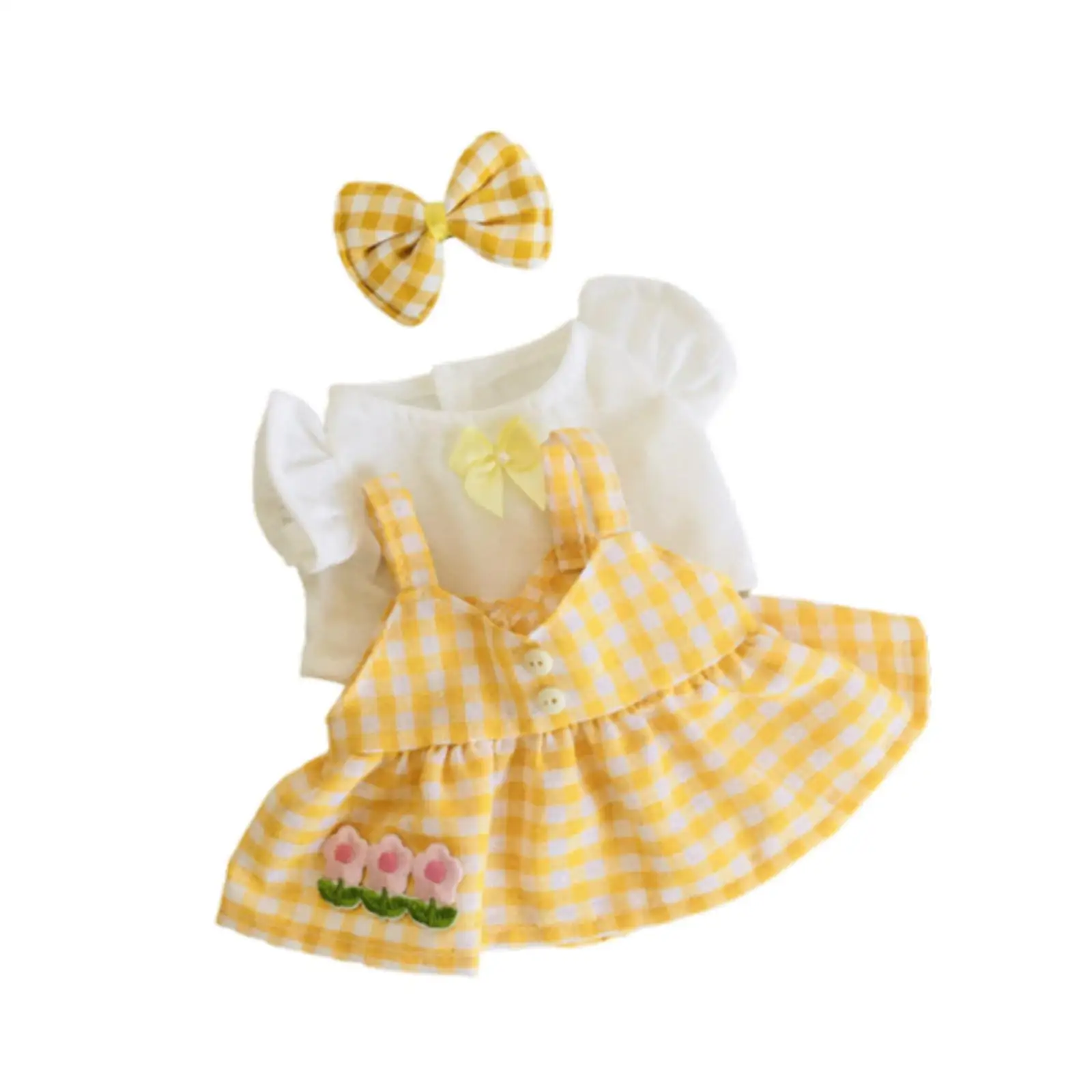 3 Pieces 20cm Mini Doll Clothes Doll Changing Clothes Game Doll Outfits for 20cm/7.87inch Plush Doll Little Girls Gift
