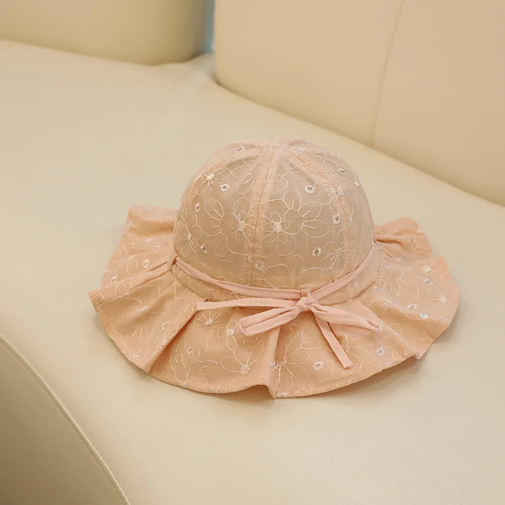 Sombrero de pescador con volantes para niños y niñas, gorro fino para el sol, bonito Floral para exteriores, novedad de verano - imagen 4