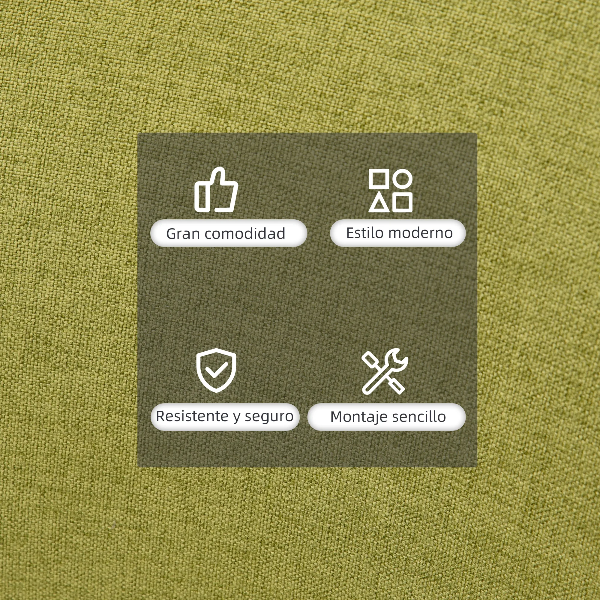 HOMCOM Silla de Comedor Butaca de Salón Tapizada en Lino Sintético con Reposabrazos y Patas de Madera para Oficina Dormitorio Carga 120 kg 57x56x72 cm Gris - imagen 4