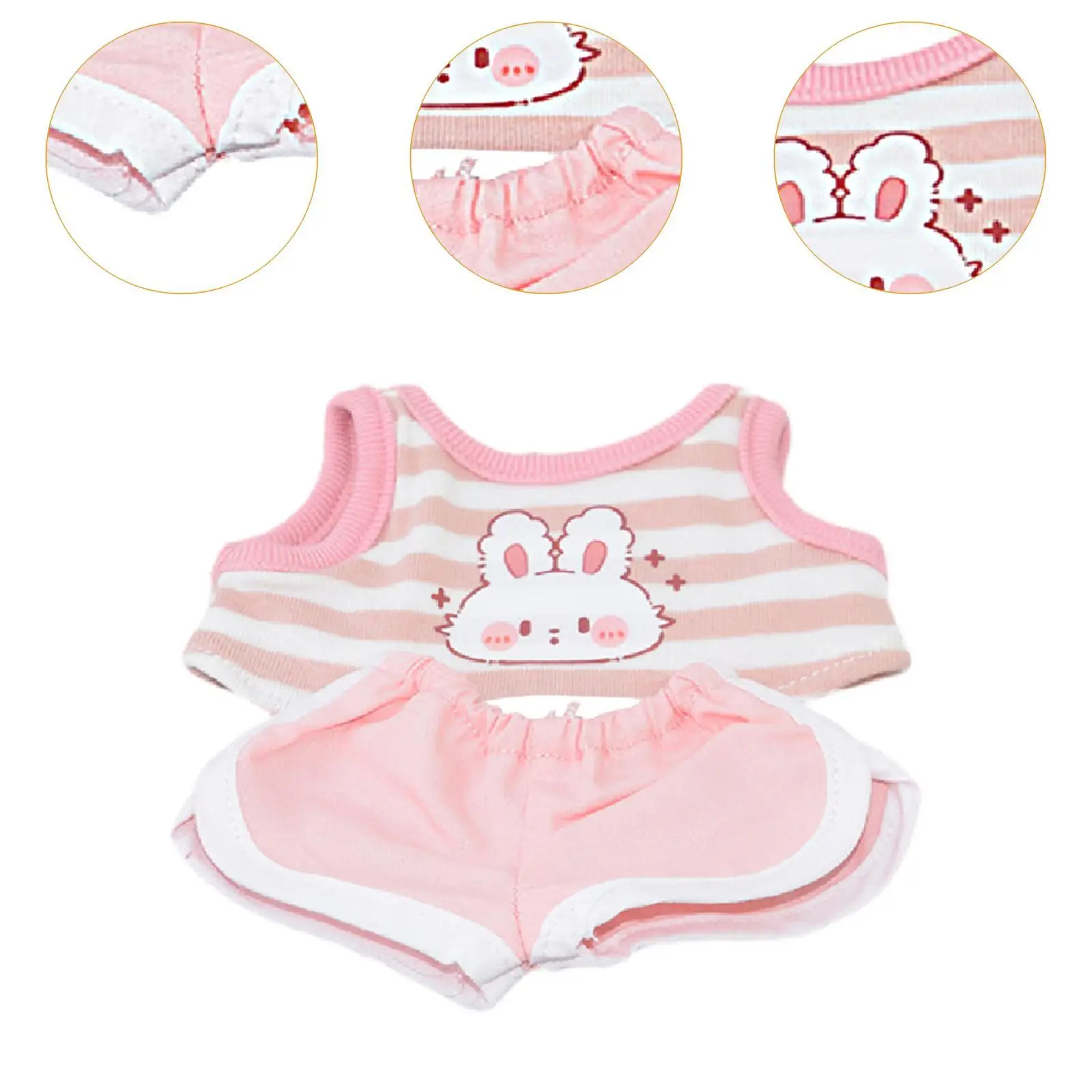 Plush Doll Clothes for 17cm Doll Cartoon Soft Photo Props Stylish Costumes Handmade Clothing Doll Accessories Doll Top and Pants