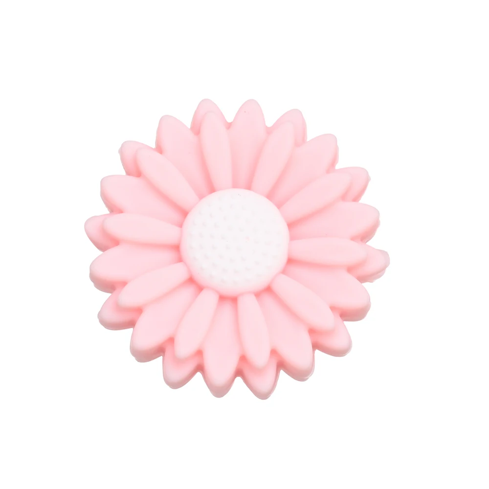 Cuentas de silicona en forma de flor, variadas