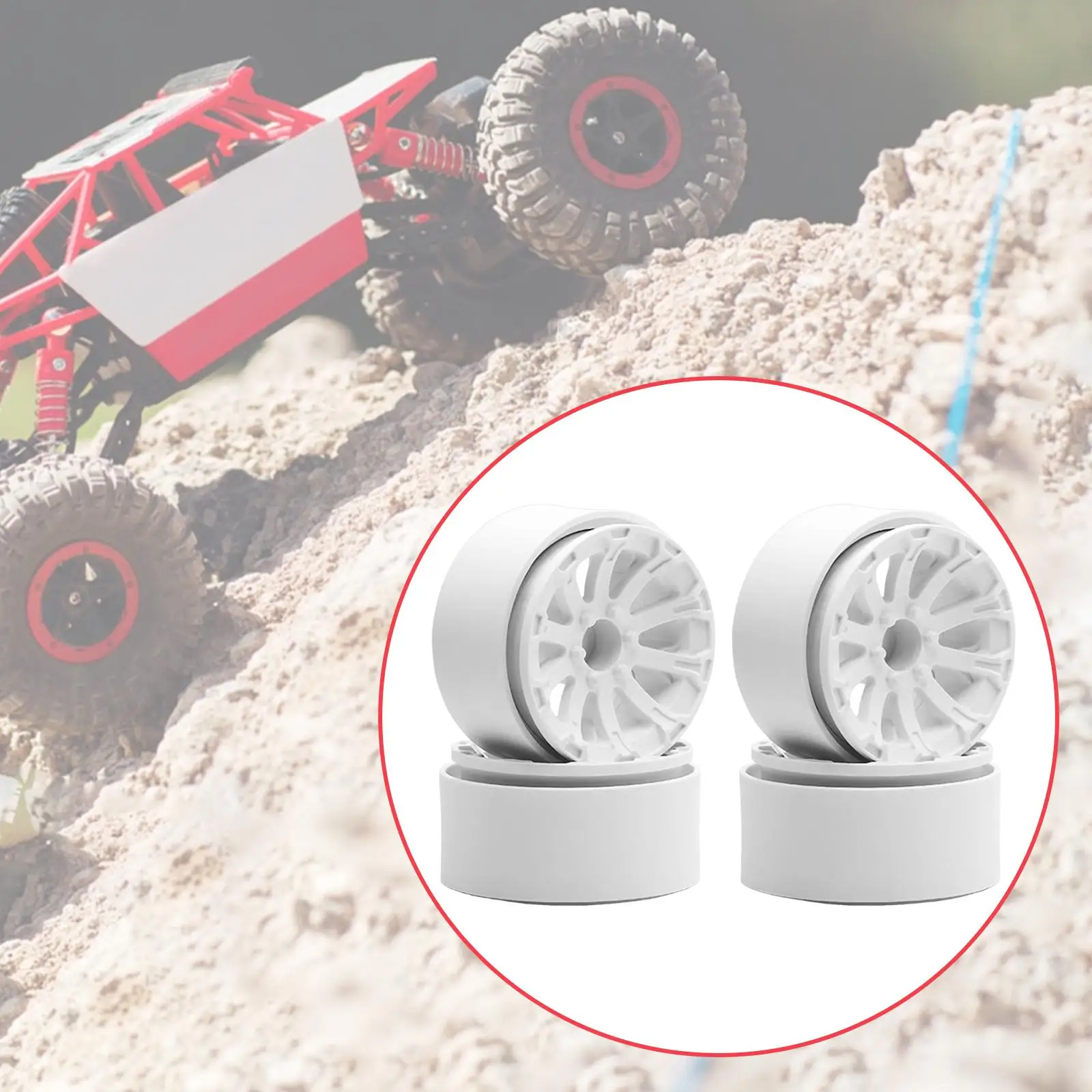 4x Wheel Rims 1.9 inch Tire Spoke Rims Components Heavy Duty Replacement Wheel Hubs for 1:10 1:12 RC Remote Control Vehicles