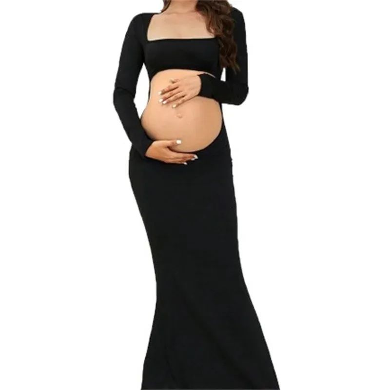 Vestido de maternidad elástico para sesión de fotos en embarazo - imagen 3