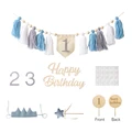 9Pc Blue Tassel