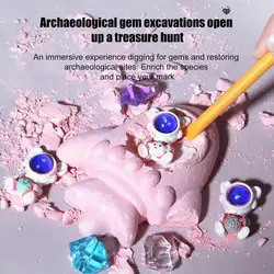 Kit de excavación de gemas en forma de cohete, juego de excavación de cristal para niños, excavación de piedras preciosas, excavación de cristal