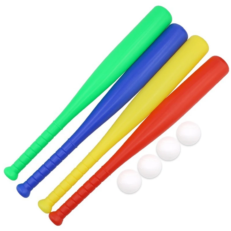 1 palo de béisbol de plástico con pelota, juego deportivo, rojo, amarillo, verde, azul, 4 colores para juegos deportivos al aire libre, regalo de béisbol ZYF - imagen 5