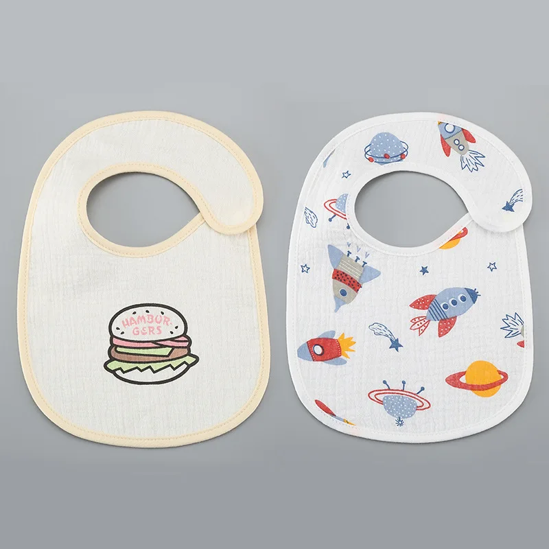 2 unids/set de Baberos impermeables de verano para bebé, nuevo babero infantil de algodón bonito, paños para eructar para recién nacidos, toalla de Saliva de alimentación suave para niños y niñas - imagen 4