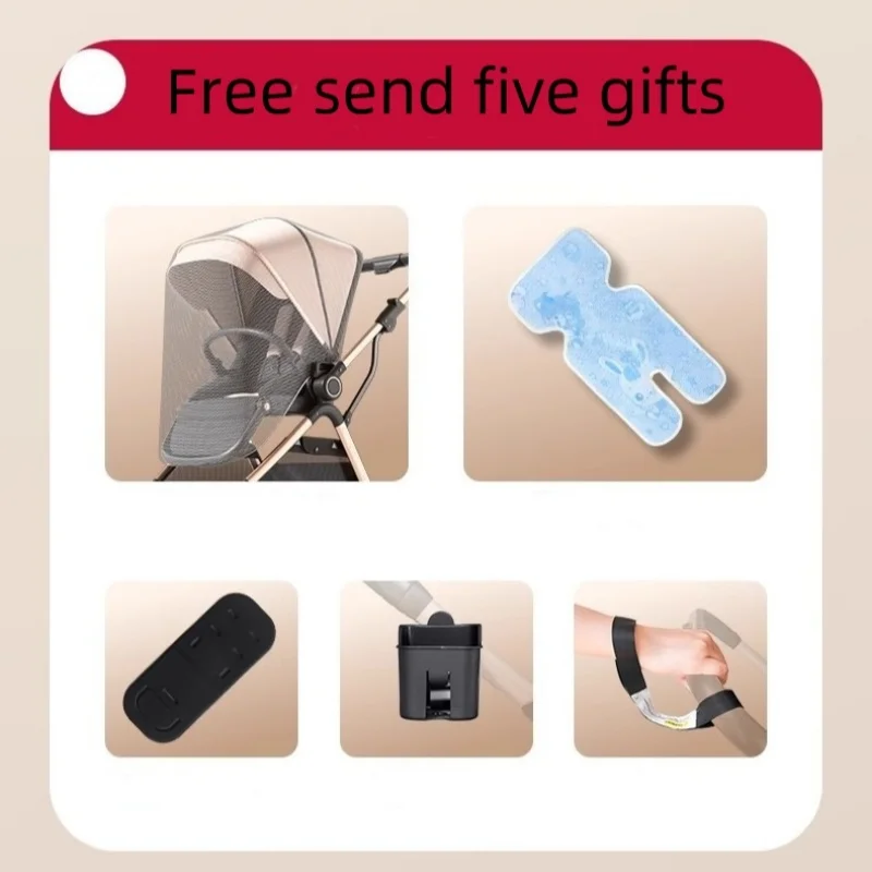 Cochecito de bebé portátil, cochecito de bebé portátil bidireccional, cochecito de bebé plegable de cuatro ruedas para niños de 0 a 3 años, 1 año de garantía - imagen 2