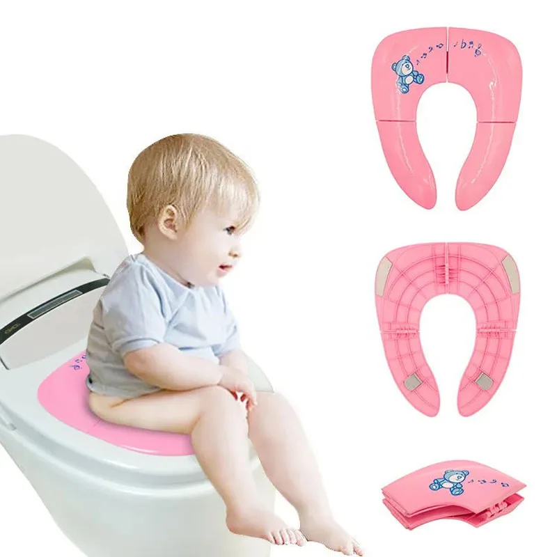 Asiento para orinal plegable de viaje para bebé, asiento de entrenamiento para el baño portátil para niños pequeños, orinal de viaje, cojín asistente de orina