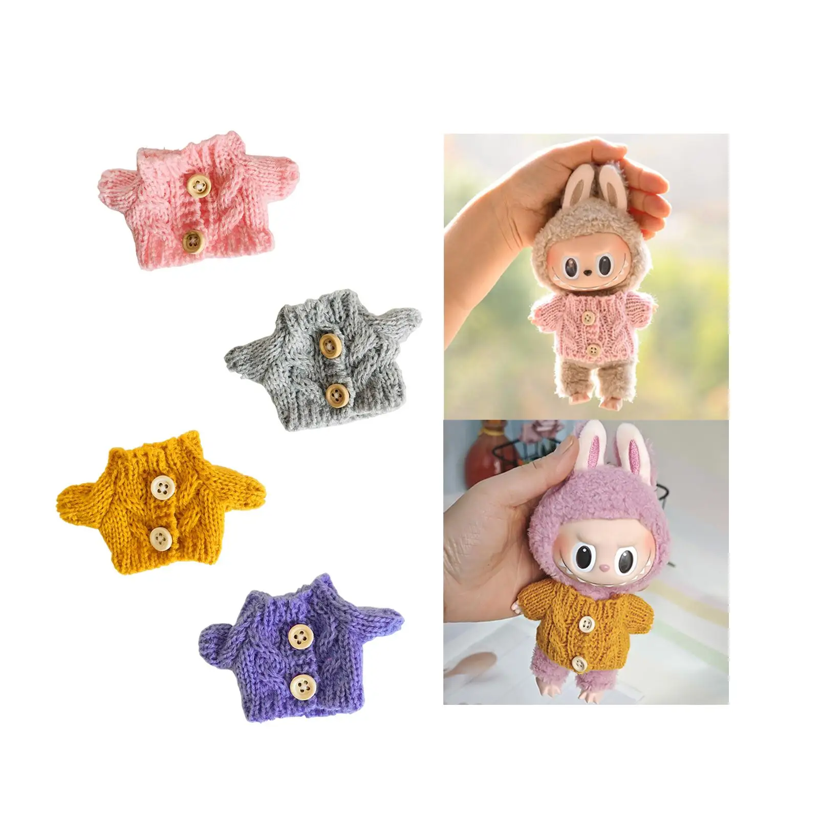 Cloth Doll Sweater Soft Handmade Doll Accessories Fashion Doll Dress up Accessories for 17cm Pendant Doll Dress up Accessories