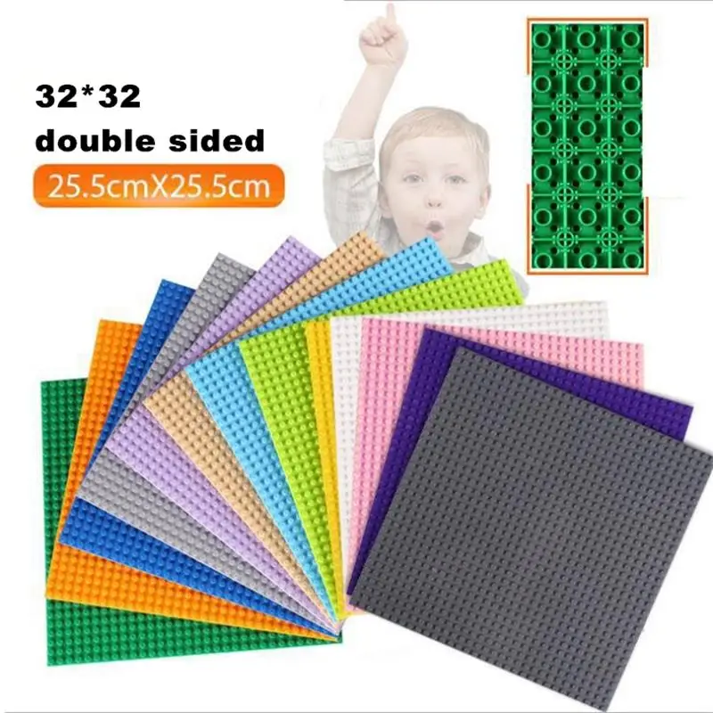 Placa Base de doble cara 32*32 16X32 puntos placa Base de bloque de construcción clásico DIY plástico colorido ladrillo clásico Compatible juguete para niños - imagen 2
