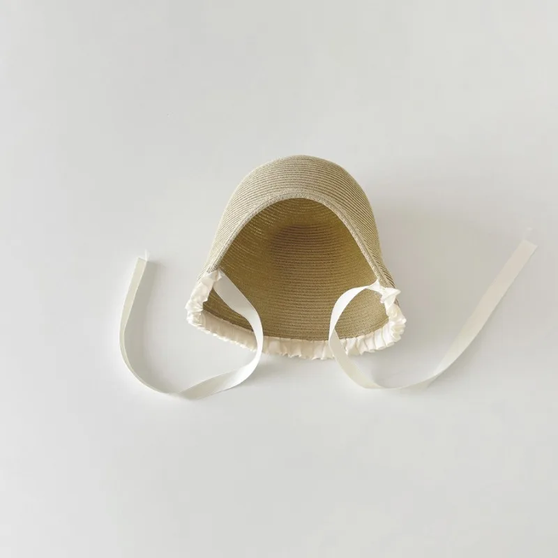 Sombrero de paja estilo Panamá para niña - Set con sombrilla de encaje - imagen 5