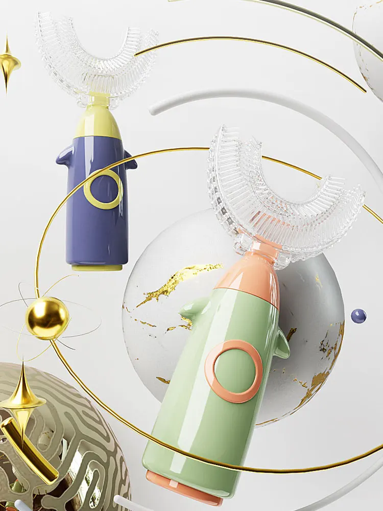 Cepillo dental de silicona para bebés – Diseño de cohete - imagen 5