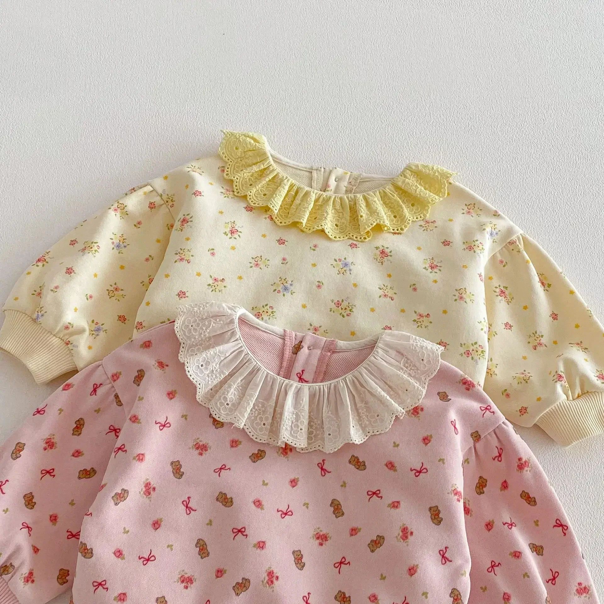 Sudadera con capucha de algodón para niña – Estampado oso floral - imagen 4