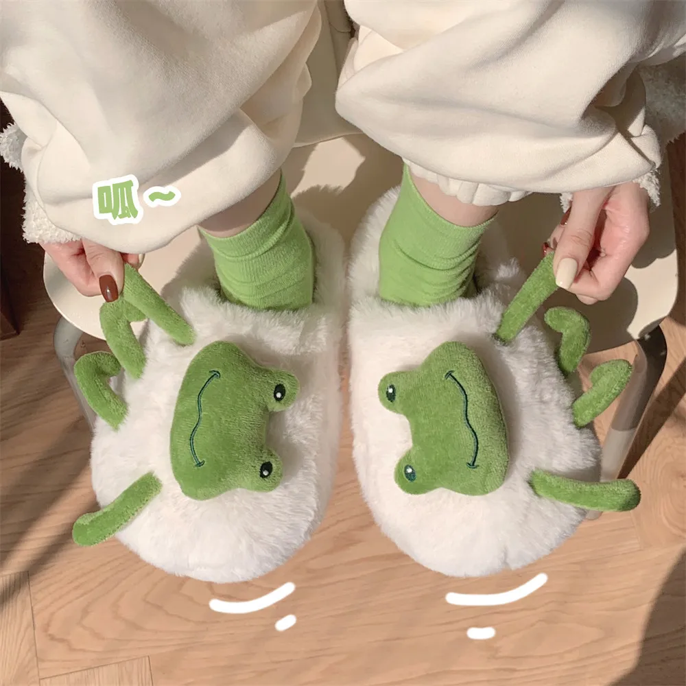 Pantuflas de rana de algodón para mujer – Cálidas y antideslizantes - imagen 2