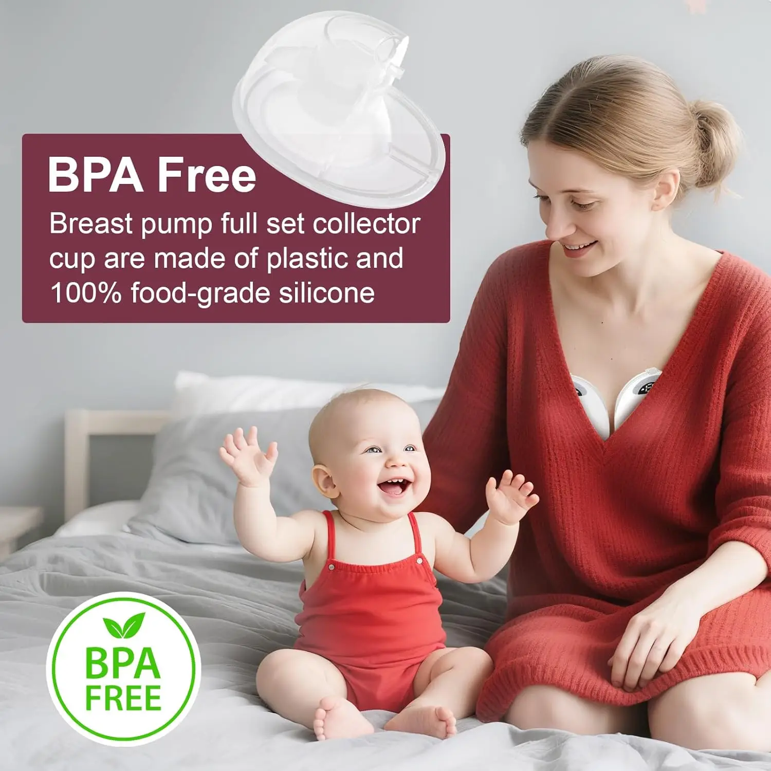 Dos juegos compatibles con piezas de repuesto para extractor de leche Momcozy M5, copa de colección y inserto de brida de 8 piezas de 15/17/19/21 mm para M5 - imagen 4