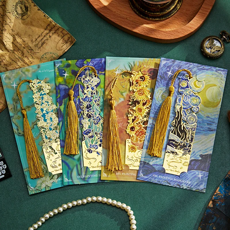 Marcapáginas de metal con pintura al óleo – Regalo graduación niños - imagen 2