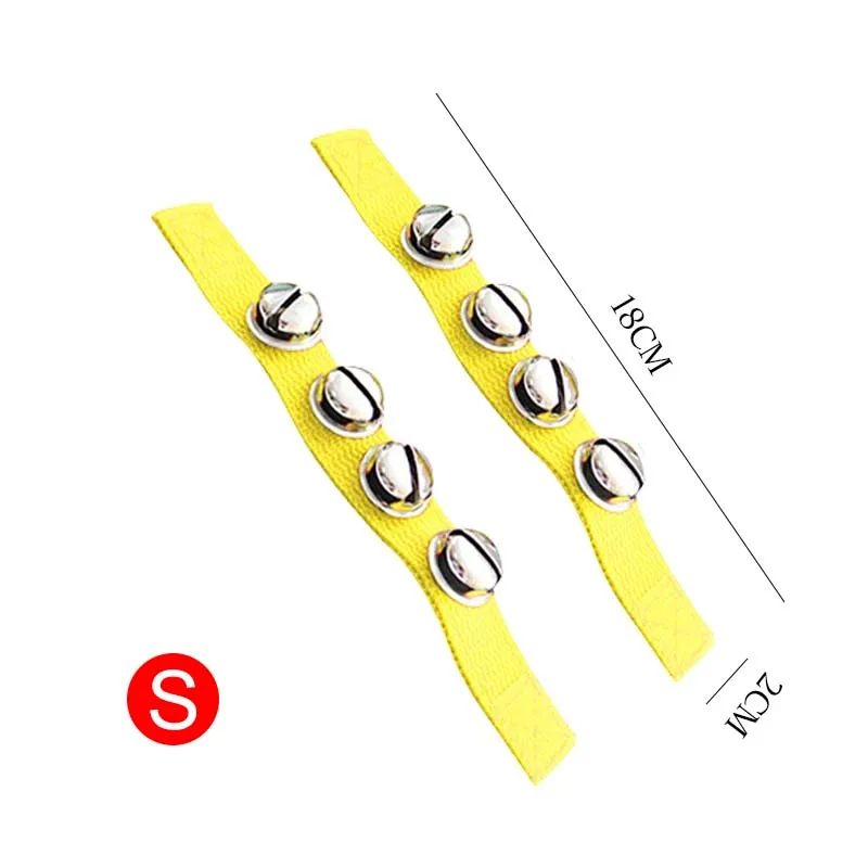 1 par de cascabeles de Navidad amarillos con correas de tela Festival reunión fiesta DIY decoraciones para árboles de Navidad TMZ - imagen 2