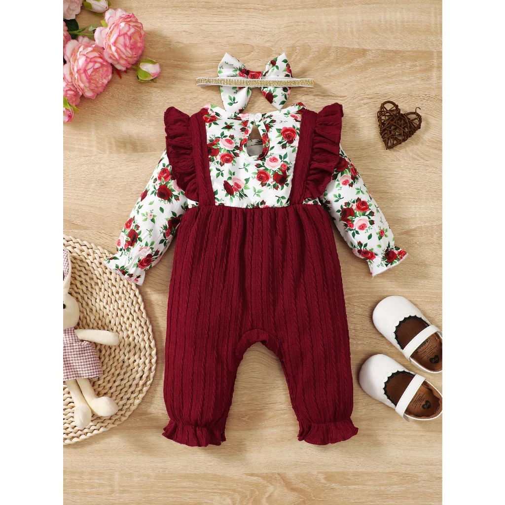 Disfraces de Navidad para niña, pelele de otoño/invierno para bebé de 0 a 18 meses, mono rojo de manga larga, estilo princesa, oruga para bebé - imagen 5