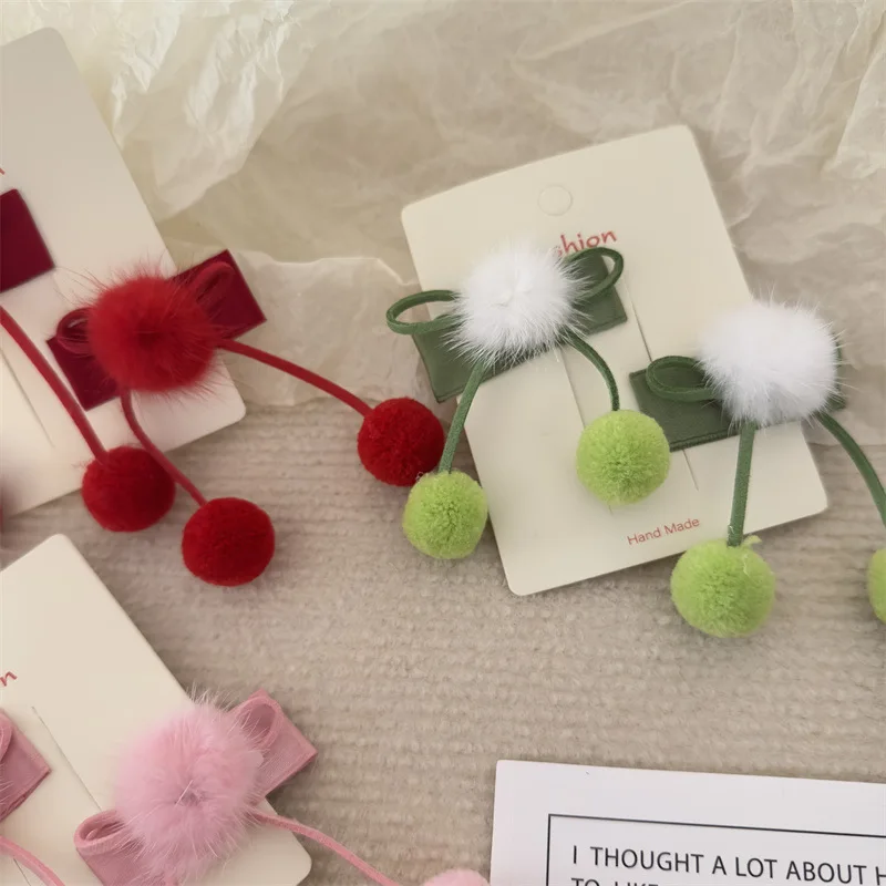 Nuevos accesorios para el cabello de felpa para niña, bonitos pinzas para el cabello para niños pequeños, suaves en el cabello, horquillas versátiles y dulces para uso diario, otoño/invierno - imagen 3