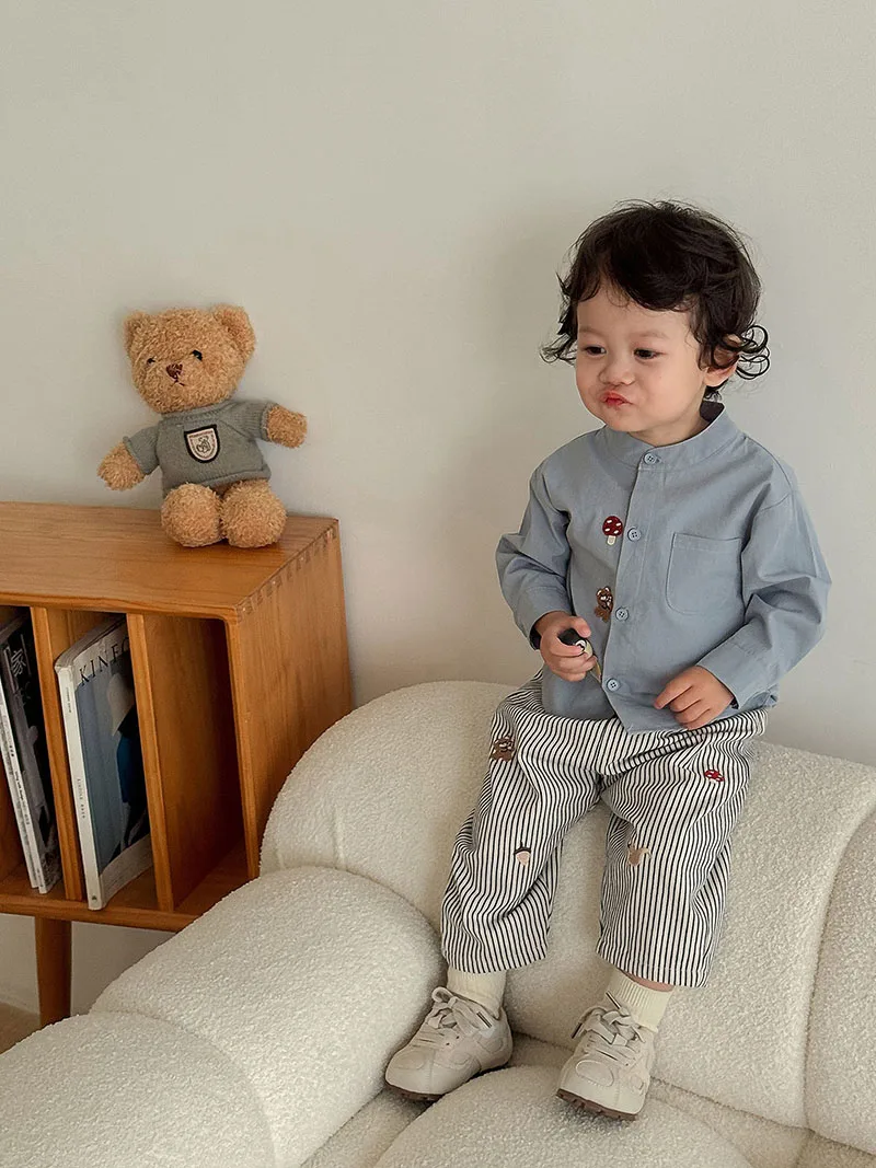 MILANCEL, nuevos pantalones informales de otoño para niñas, 9M-5T, bonitos pantalones vaqueros bordados para niños, pantalones holgados de versión coreana, pantalones de moda para niños - imagen 5