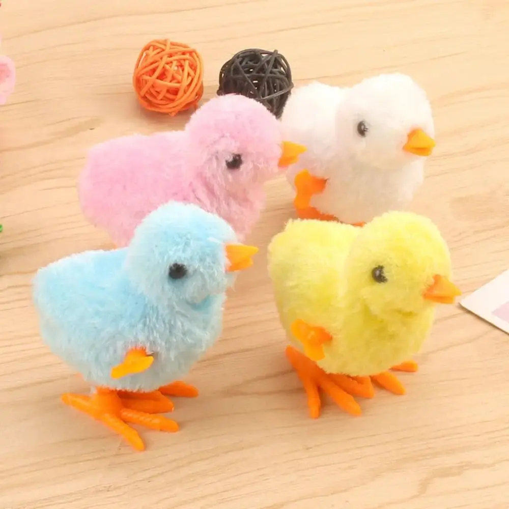 Regalo de plástico para niños, pollito para correr de Pascua, Color aleatorio, salto, animales de peluche, juguete, decoración de Pascua