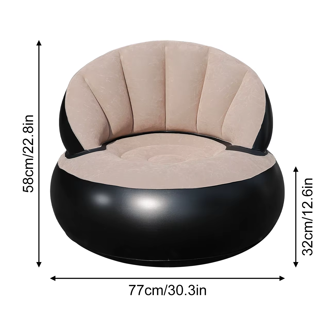 Sofá hinchable infantil ergonómico con acabado aterciopelado - imagen 5