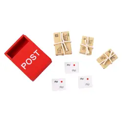 Decoración 1 – Buzón rojo con saco postal y gnomo para casa de muñecas