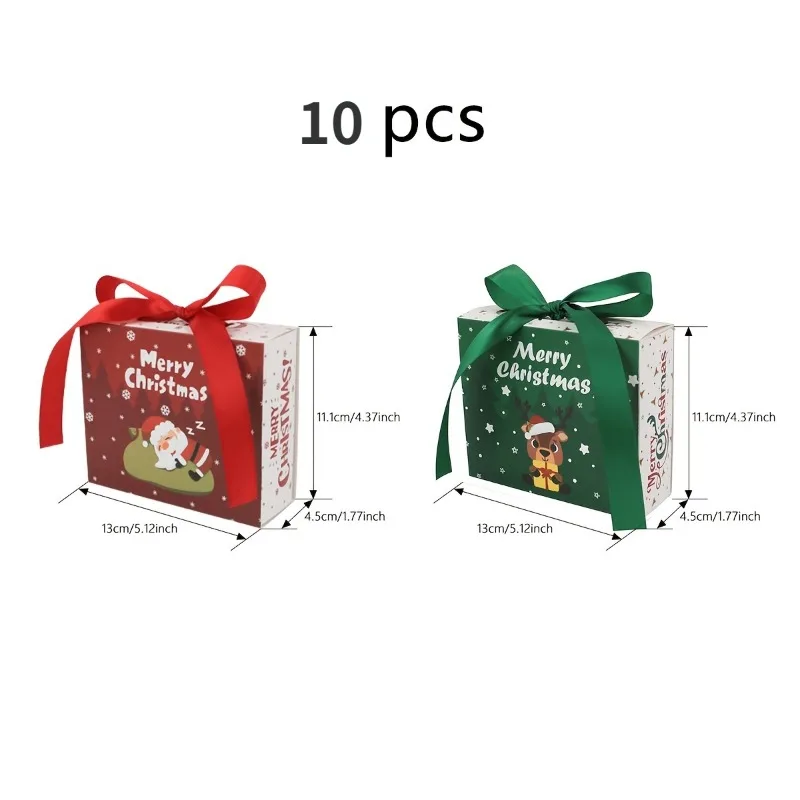 Caja de regalo de dulces de estrella de caramelo de Navidad, decoraciones navideñas, suministros de negocios, 10 piezas - imagen 4