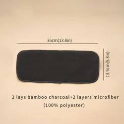 Insertos absorbentes de bambú y carbón para pañales lavables de bebés