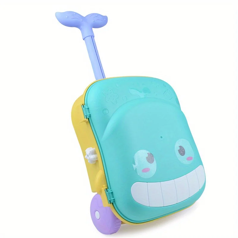 Juguetes de playa para niños pequeños, juego de arena con rueda de agua, moldes de animales, regadera, cuchara de arena en estuche lindo, viaje de verano - imagen 5