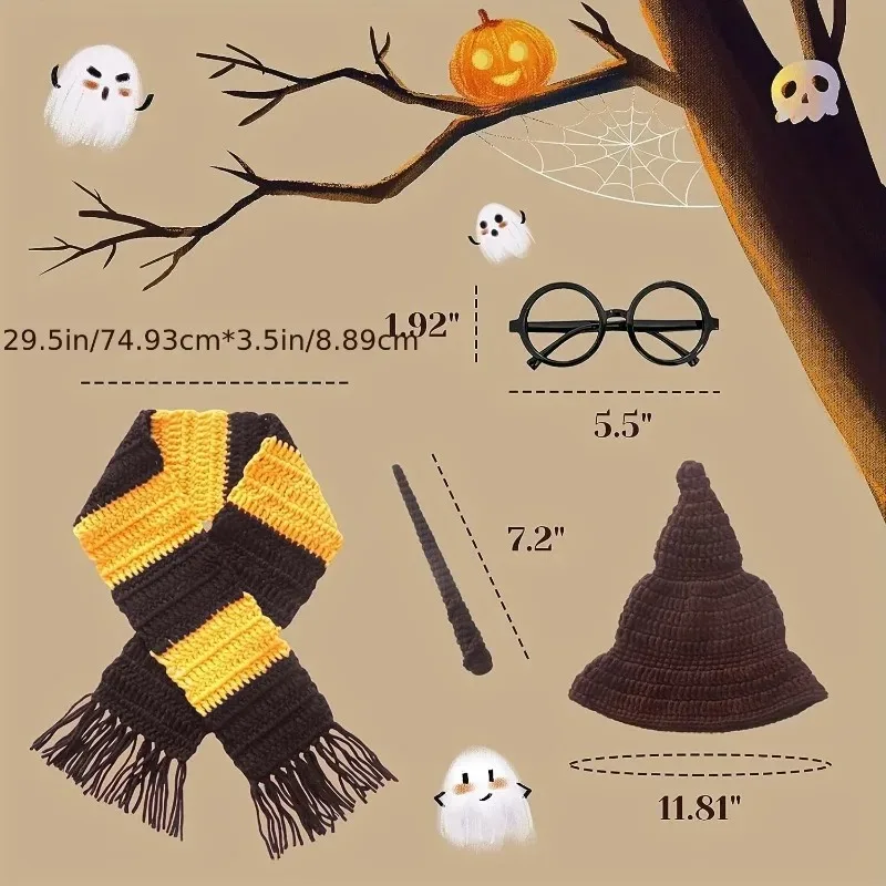 Accesorios Halloween para fotografía de recién nacido – Set bruja - imagen 3