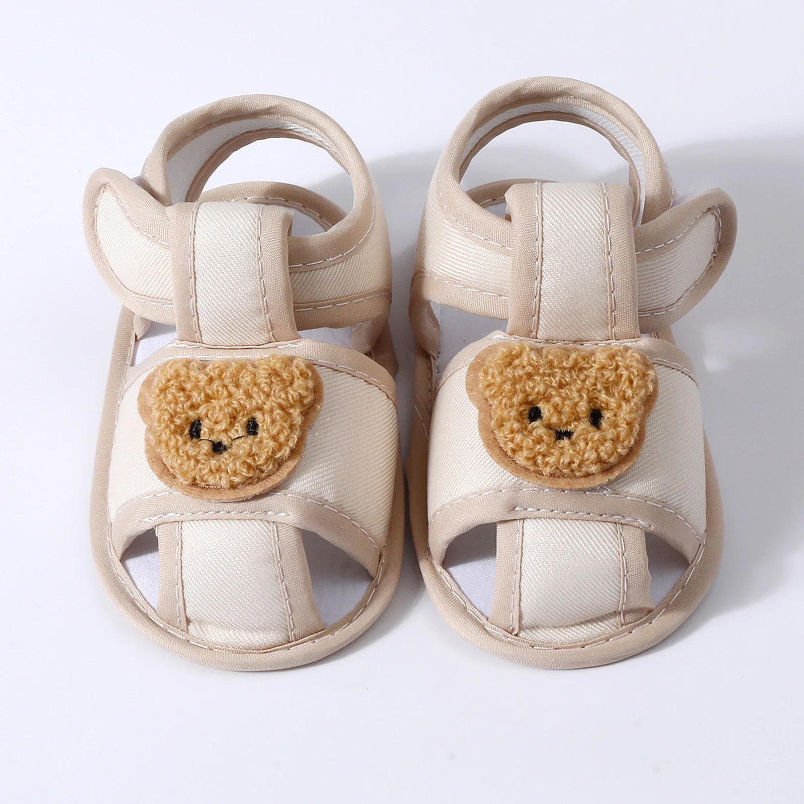 Novedad de verano, sandalias para niños pequeños, bonito oso de dibujos animados, sandalias de algodón para recién nacidos, suela antideslizante suave para bebés y primeros caminantes - imagen 3