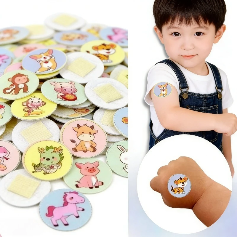 50 stks/set Cartoon Mini Pleisters voor Kinderen Injectie Wond Patch Strips Waterdichte Ronde Band Aid Ehbo Bandages - imagen 2