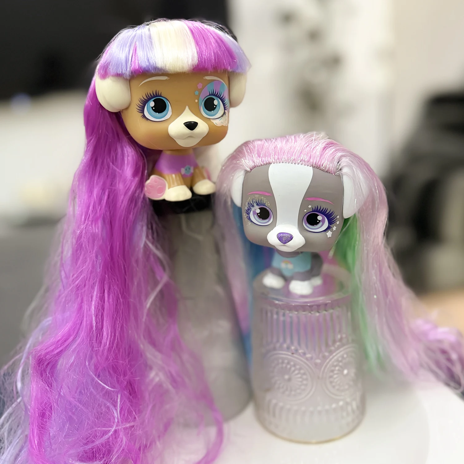 LPS Perros Animal VIP Perro Con Pelo Largo Rosa Azul Anime Edición Limitada Figuras de Acción Especiales Juguetes Pascua Bonuss Regalo de Navidad - imagen 5