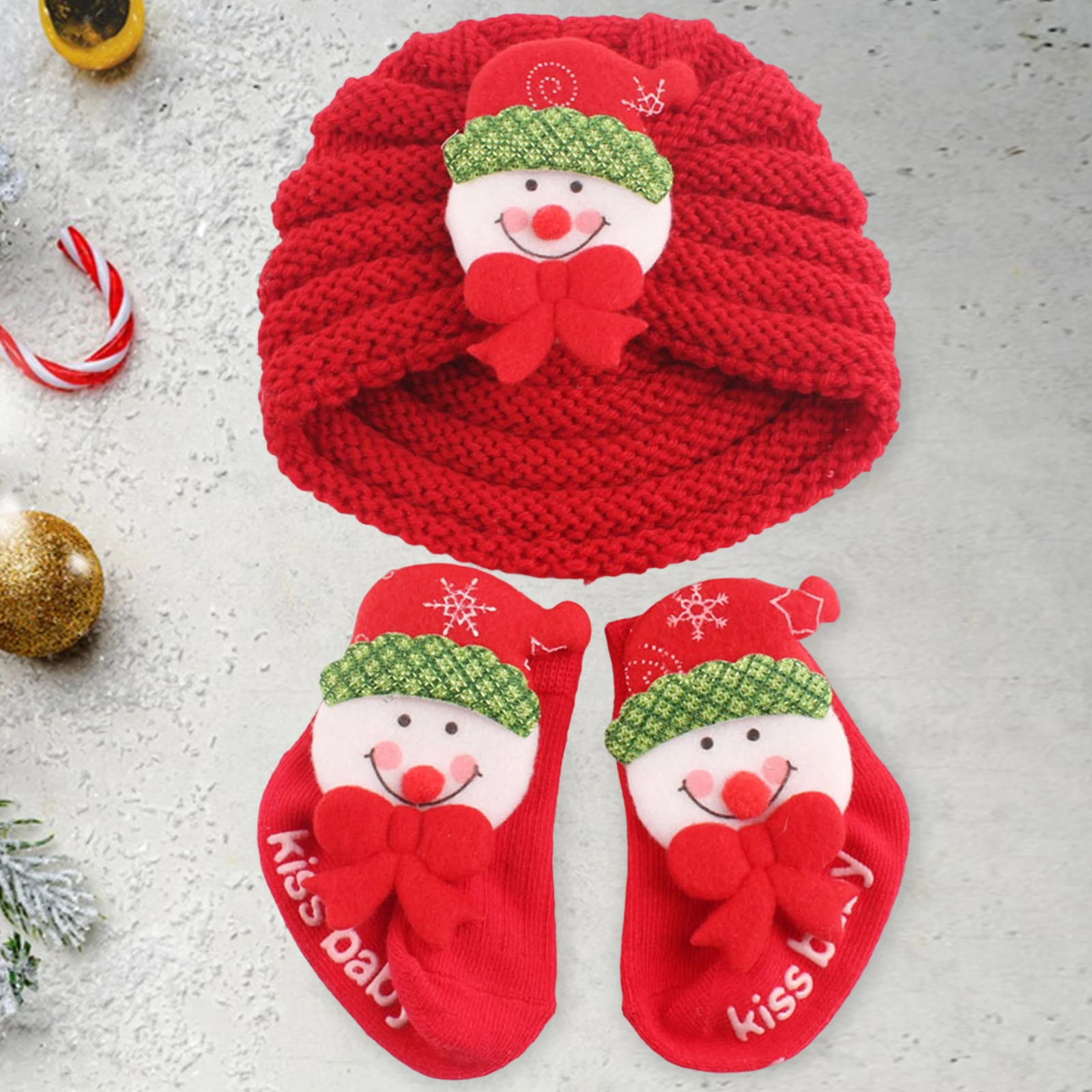 Tregren gorro bebé invierno con turbante y calcetines - imagen 5