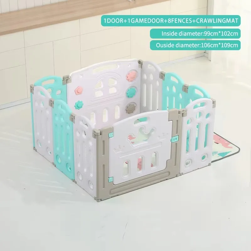 Parque infantil de seguridad para bebés de 10 paneles con estera gratis, barandilla de seguridad para niños, piscina de bolas, piscina, actividad de seguridad interior, centro de juegos, valla para gatear