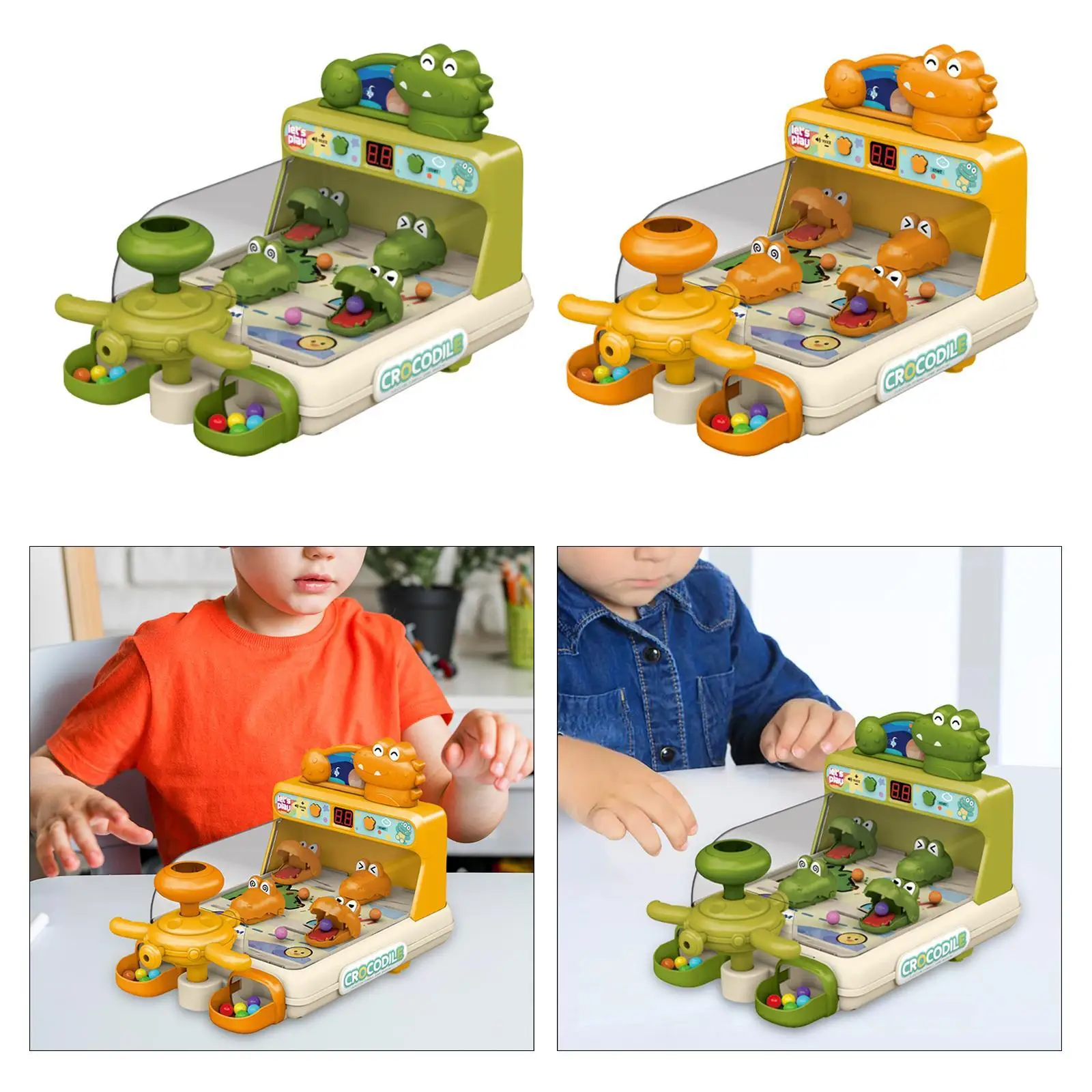 Crocodile Pinball Machine Party Favor Hand Eye Coordination Sturdy Educational Toy Interactive Game for Kids Ages 3 4 5 6