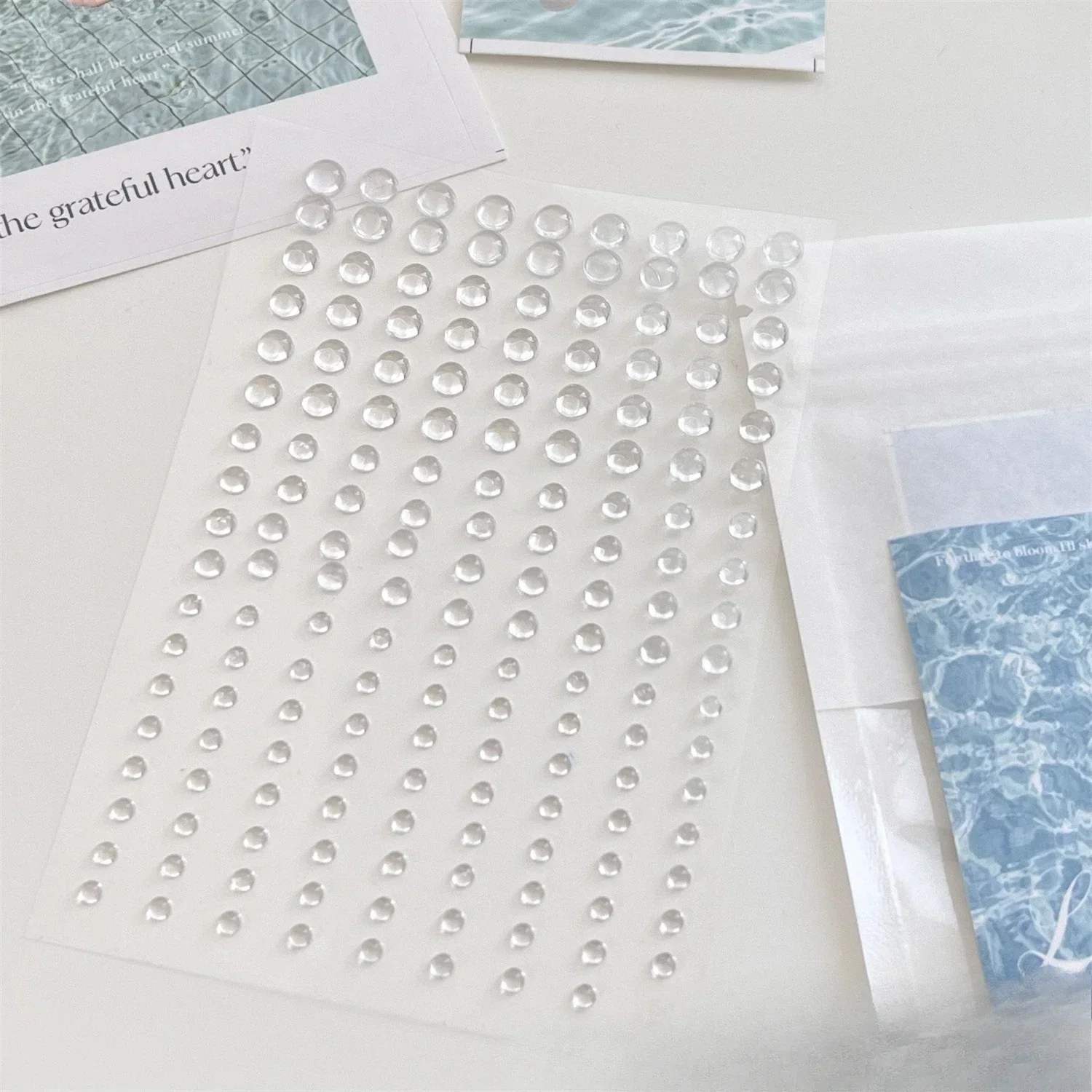 162 Uds. Pegatinas de cuentas de agua transparentes para funda de teléfono, álbum de recortes, diario, tarjetas fotográficas, Material de decoración DIY, parche artesanal - imagen 5