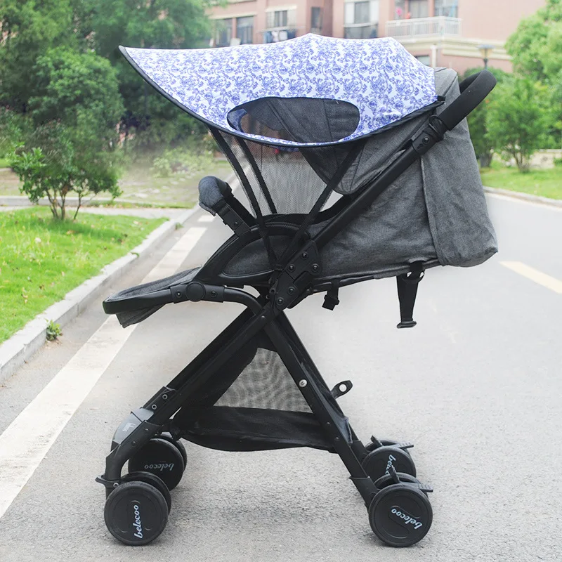 Toldo parasol extensible para cochecito con protección solar - imagen 2
