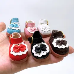 Zapatos de muñeca de princesa – Cuero y algodón, rosa y blanco