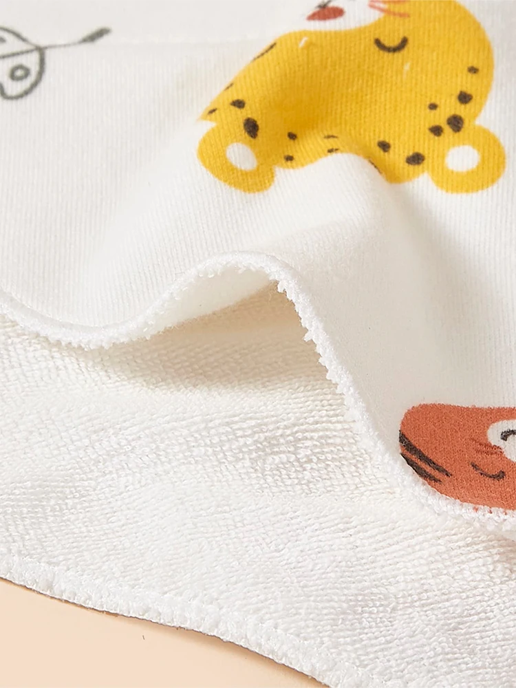 Baberos triangulares de algodón para bebé, toalla de Saliva con estampado de dibujos animados, delantal de alimentación para bebés y niñas, Baberos Bandana de algodón, 4 Uds. - imagen 3